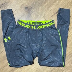 Under Armour Men’s Compression Base Layer Grey with Neon Green Accents